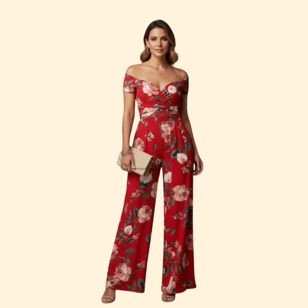 Women’s Elegant Jumpsuit Wrap Bodice - Image 7