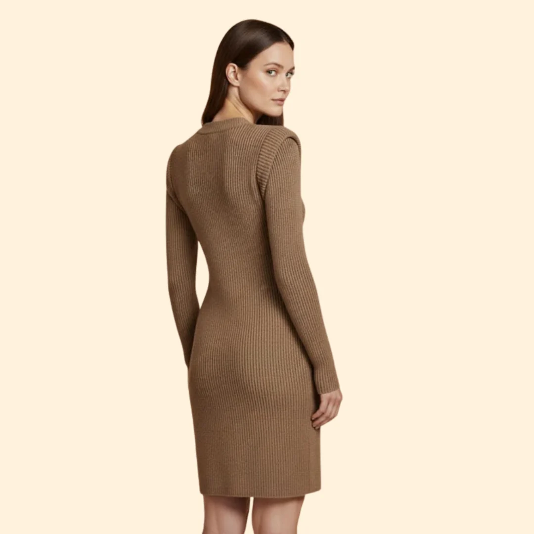 Women's Elegant Knit Dress - Image 3