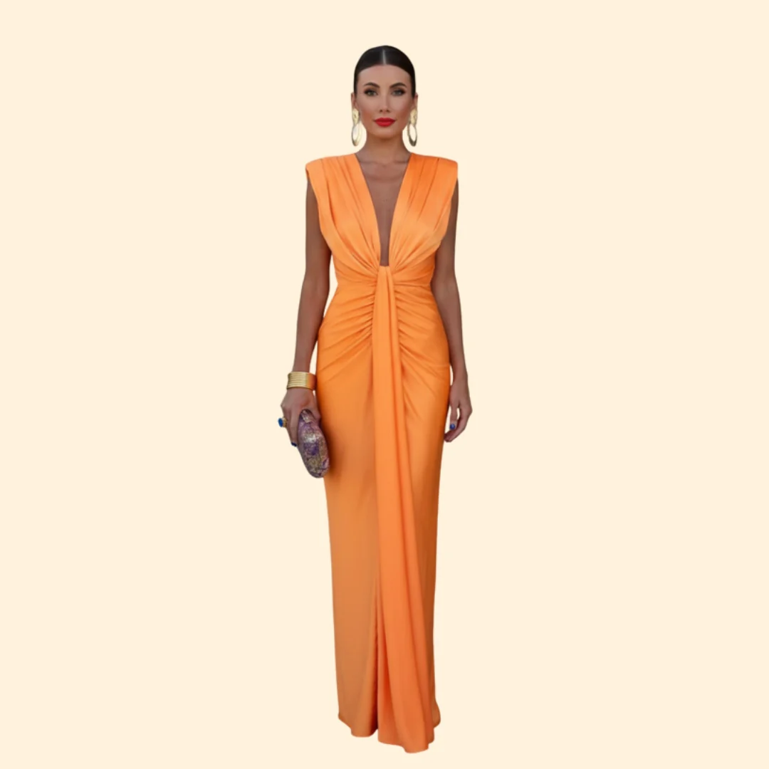 Women’s Elegant Pleated Dress with High Slit - Image 6