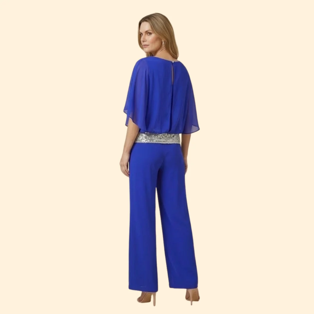 Women’s Elegant Sequin-Accented Top and Trousers Set - Image 5