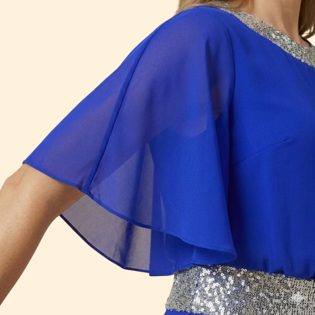 Women’s Elegant Sequin-Accented Top and Trousers Set - Image 6