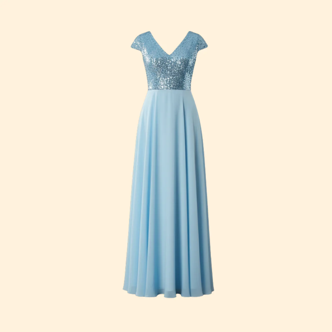 Women's Elegant V-Neck Sequin Dress