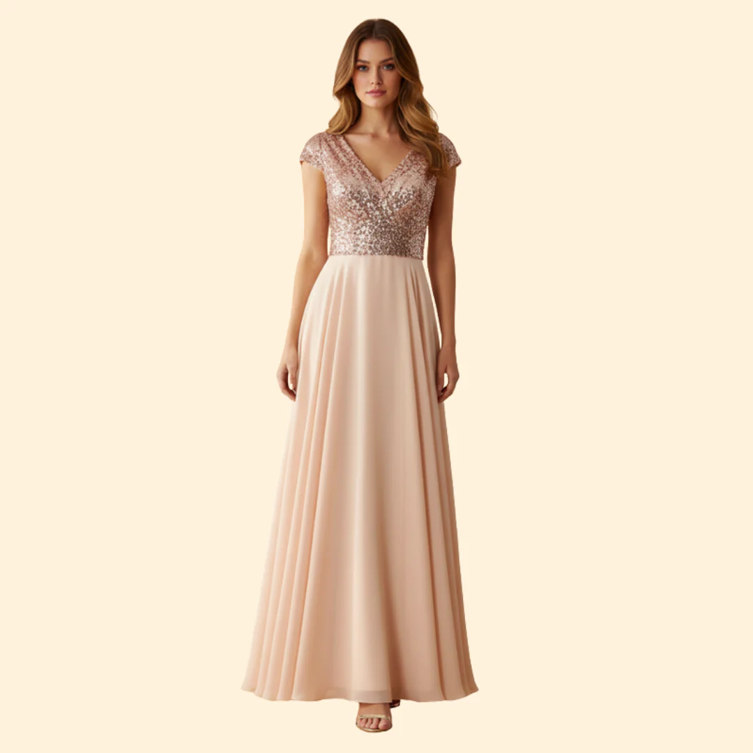 Women's Elegant V-Neck Sequin Dress - Image 5
