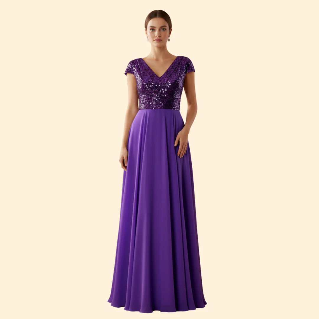 Women's Elegant V-Neck Sequin Dress - Image 7