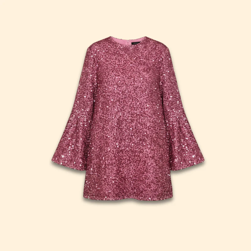 Women's Flared Dress with Round Neckline