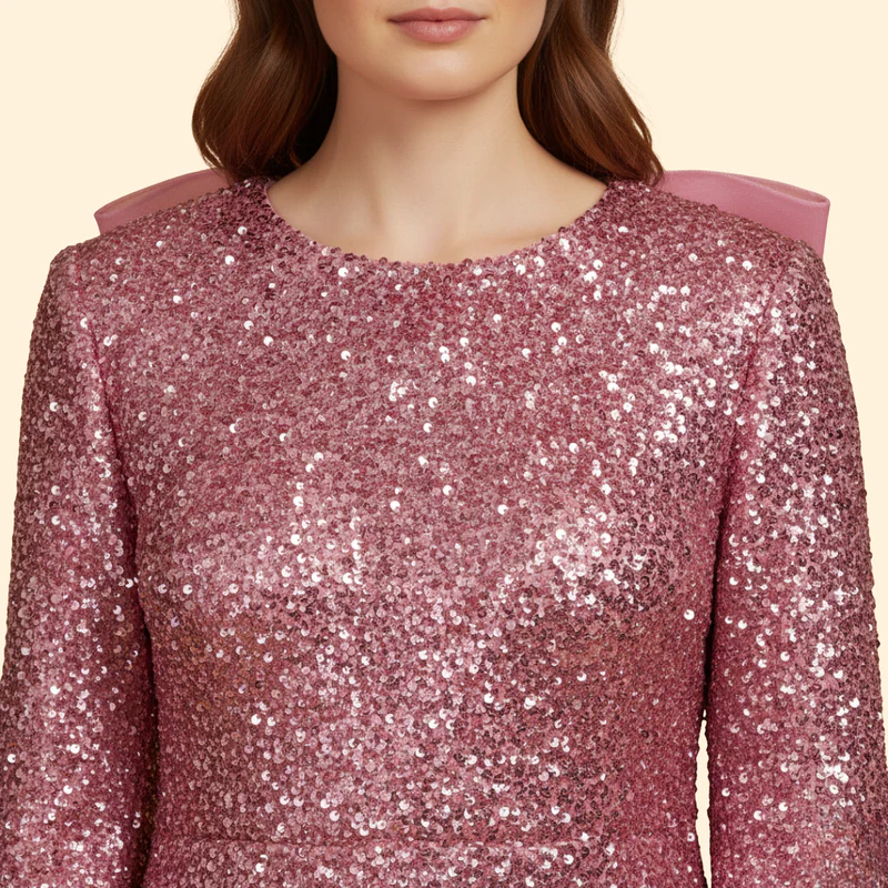Women's Flared Dress with Round Neckline - Image 6