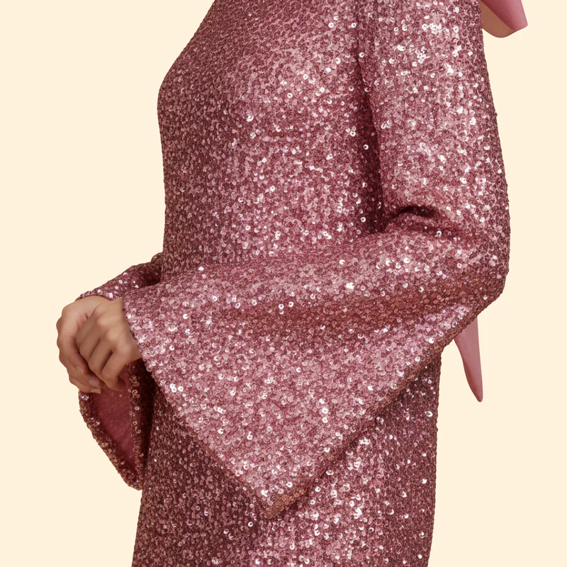 Women's Flared Dress with Round Neckline - Image 7