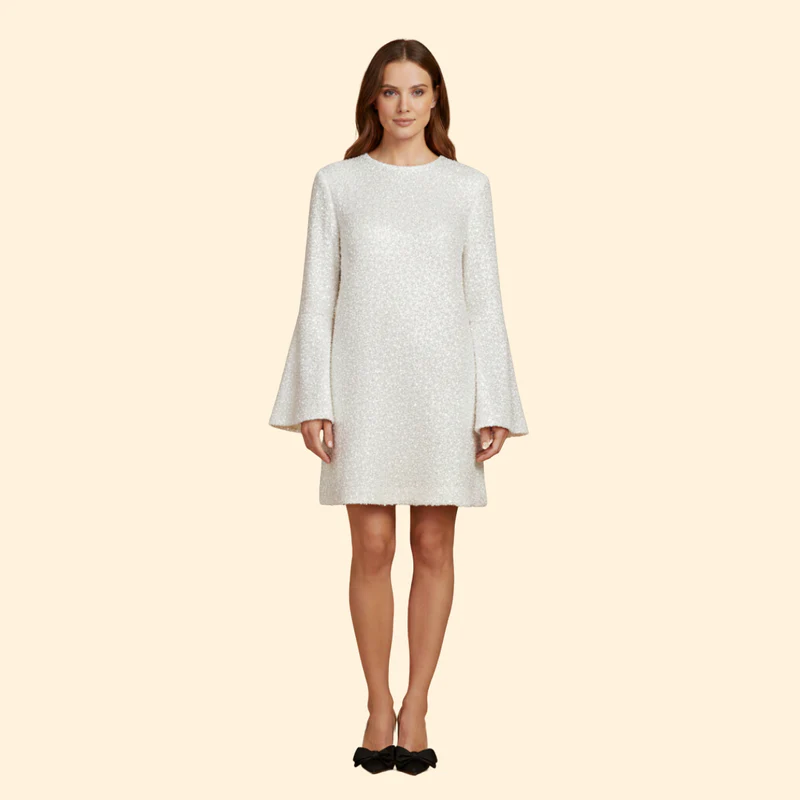 Women's Flared Dress with Round Neckline - Image 8