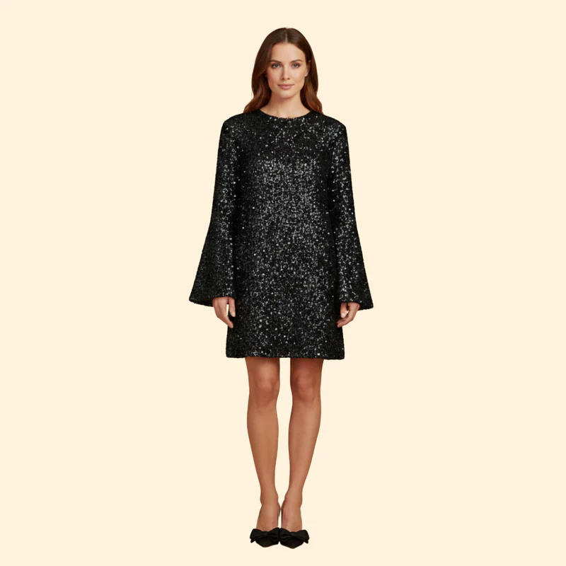 Women's Flared Dress with Round Neckline - Image 9