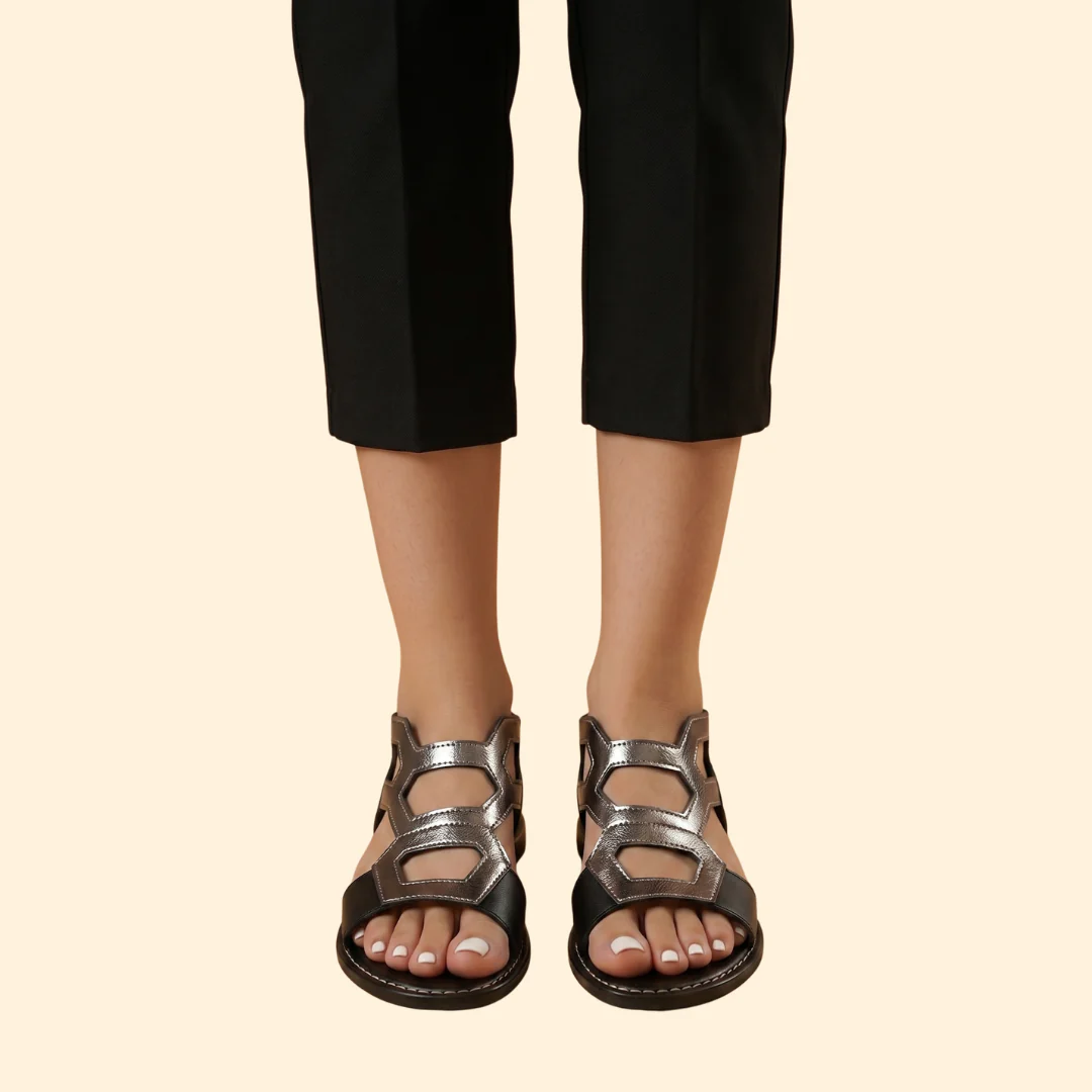 Women’s Flat Sandals with Cutout Straps - Image 6