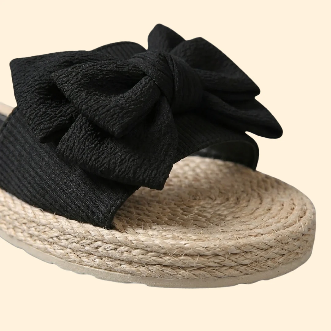 Women’s Flat Sandals with Oversized Bow - Image 5
