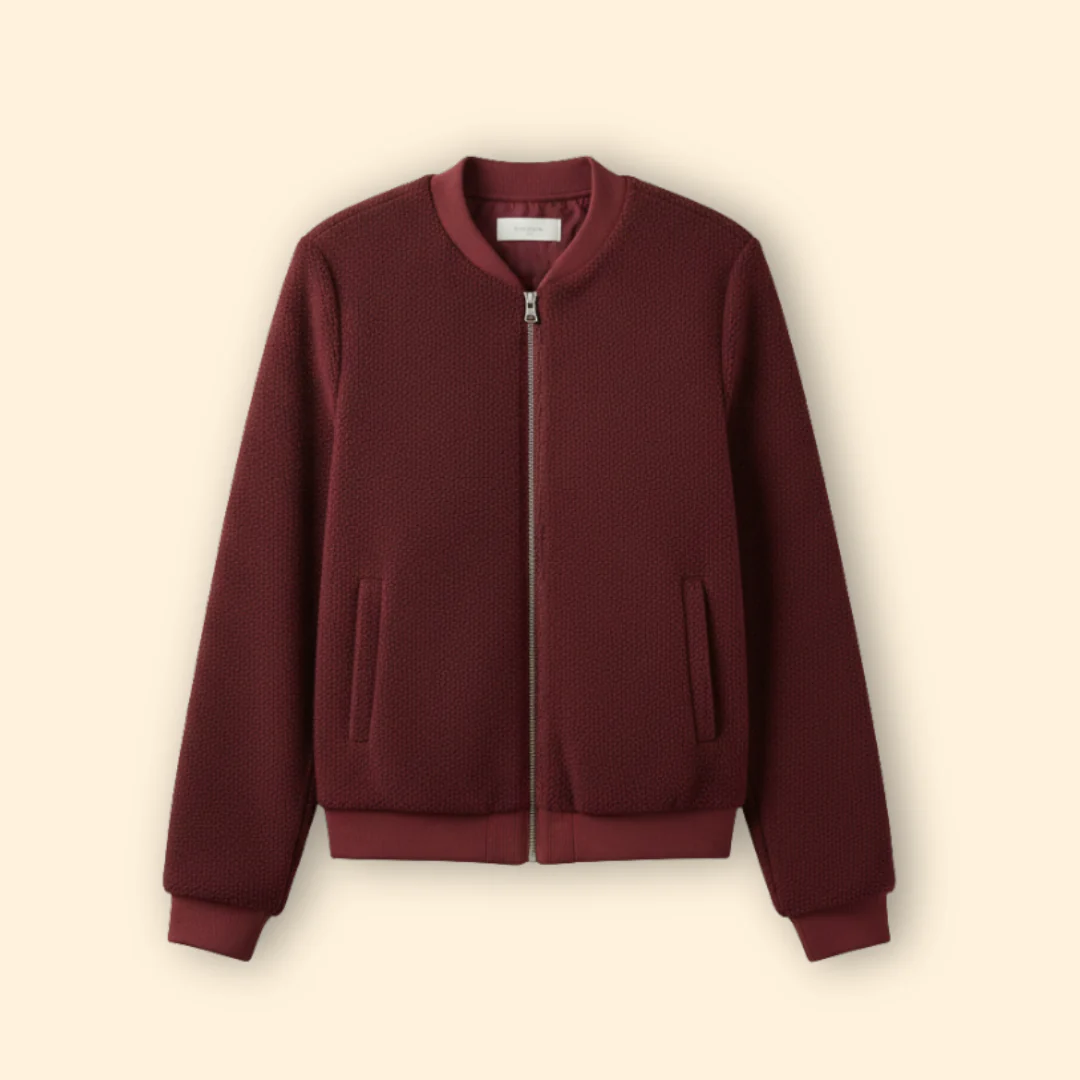 Women’s Fleece Bomber Jacket with Stand-Up Collar