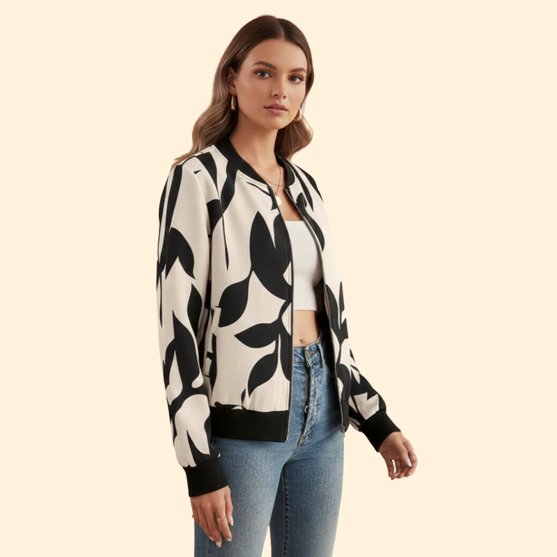 Women's Floral Bomber Jacket - Image 5