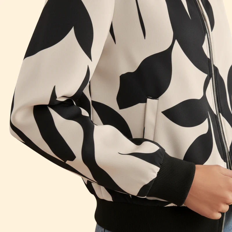 Women's Floral Bomber Jacket - Image 6