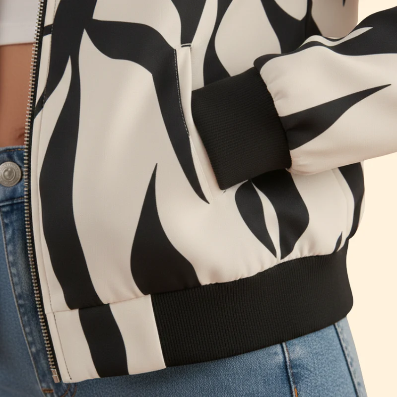 Women's Floral Bomber Jacket - Image 7