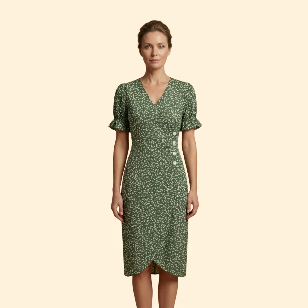 Women's Floral Dress V-Neck - Image 5