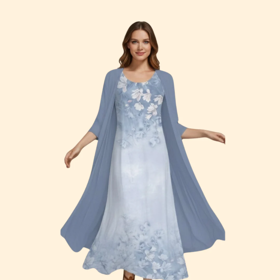 Women’s Floral Dress with Lightweight Cardigan - Image 8