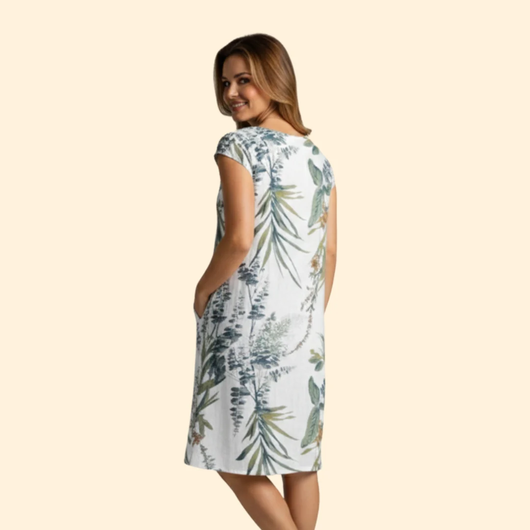 Women’s Floral Dress with Short Sleeves - Image 5