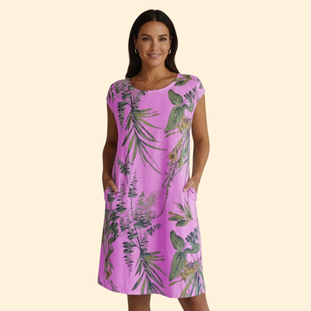 Women’s Floral Dress with Short Sleeves - Image 6