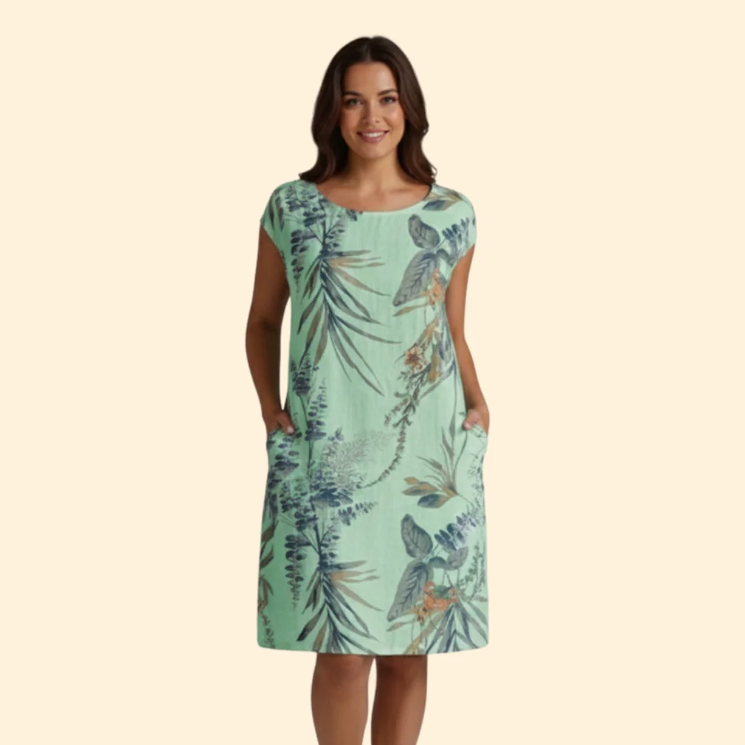 Women’s Floral Dress with Short Sleeves - Image 7