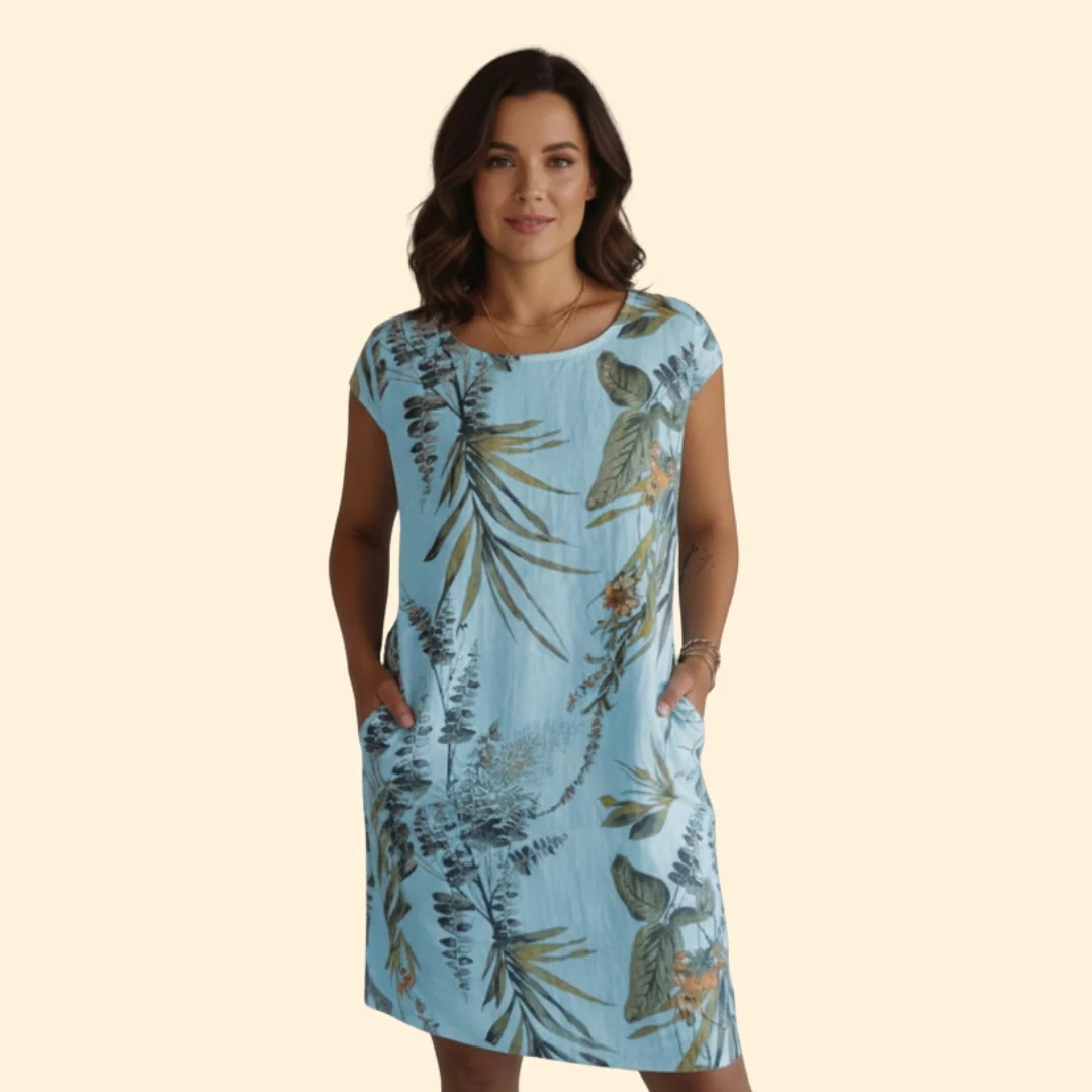 Women’s Floral Dress with Short Sleeves - Image 8