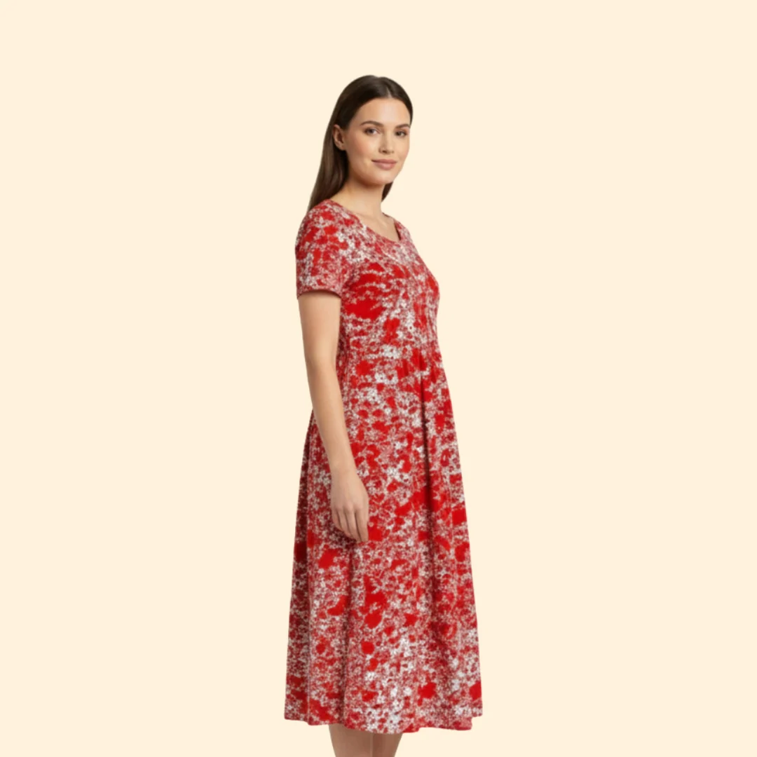 Women’s Floral Dress with Side Pockets - Image 4