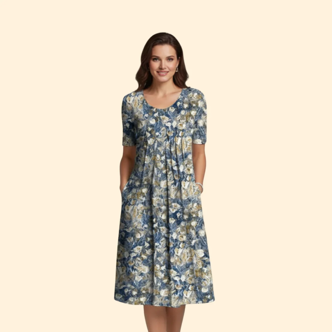 Women’s Floral Dress with Side Pockets - Image 6