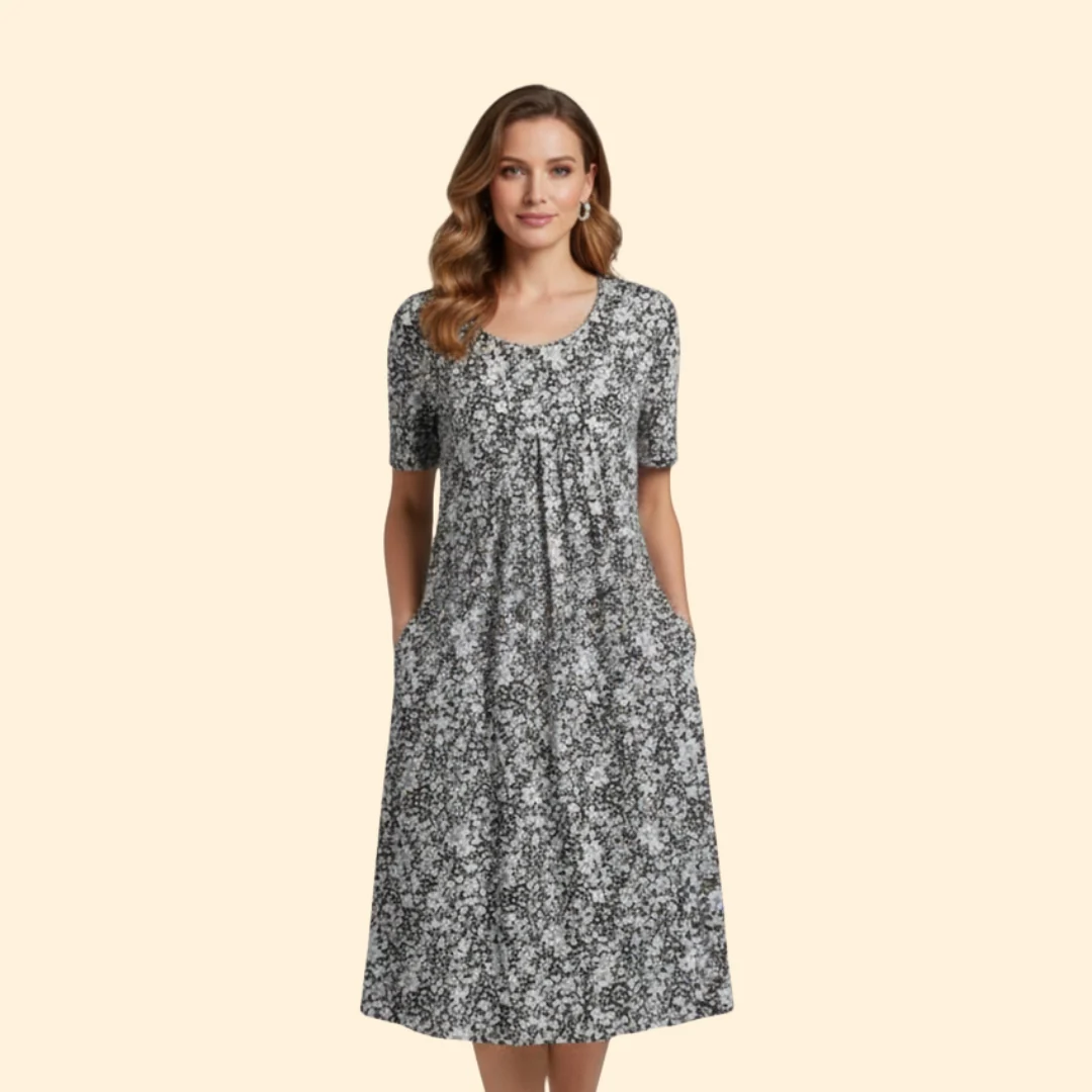 Women’s Floral Dress with Side Pockets - Image 8