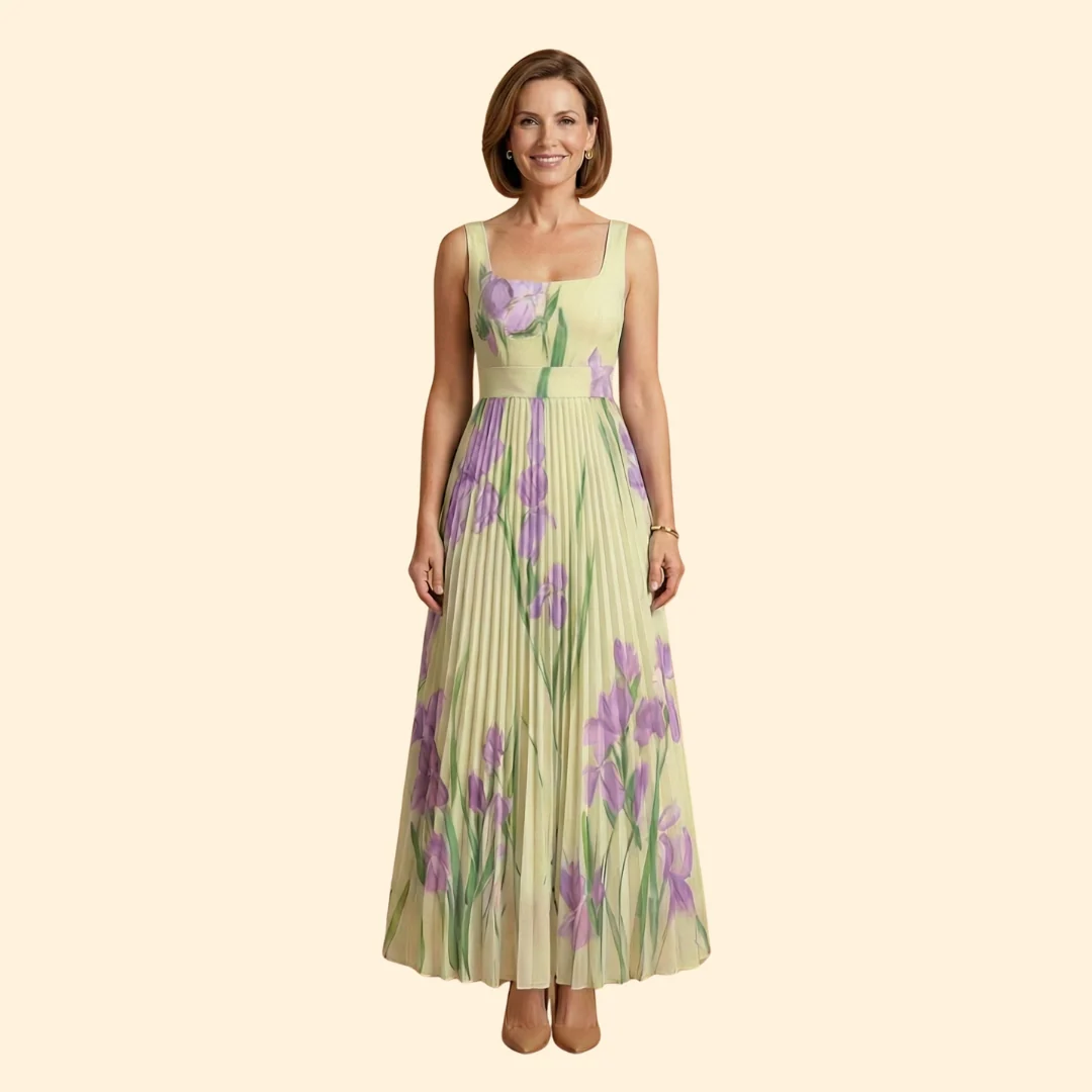 Women’s Floral Dress with Square Neckline - Image 10