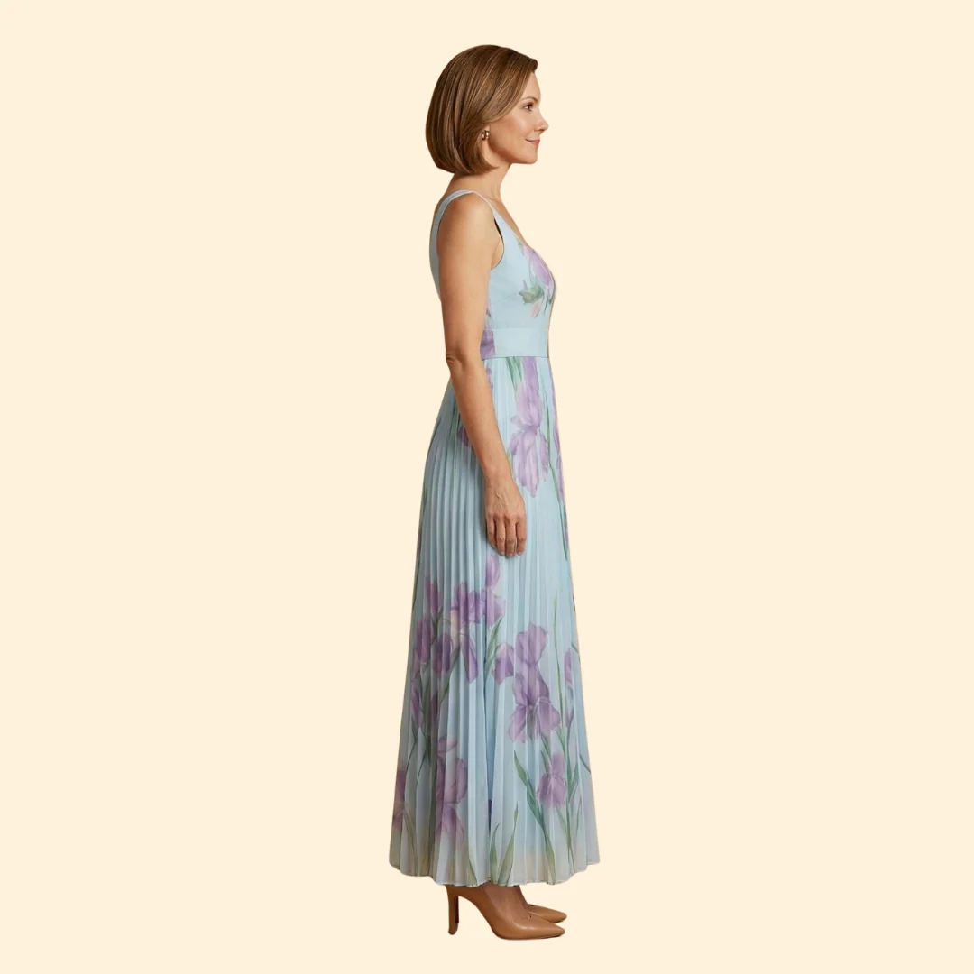 Women’s Floral Dress with Square Neckline - Image 3