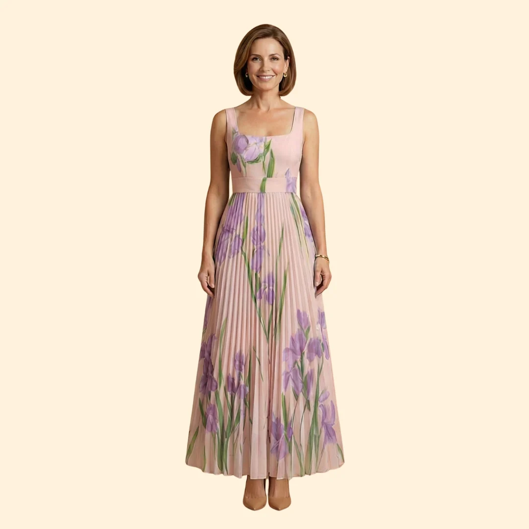 Women’s Floral Dress with Square Neckline - Image 7