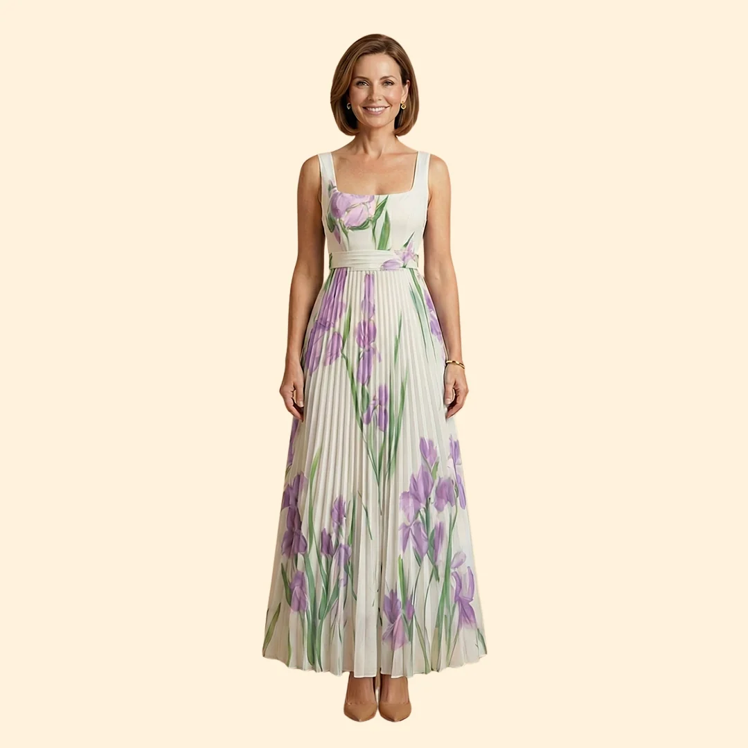 Women’s Floral Dress with Square Neckline - Image 8