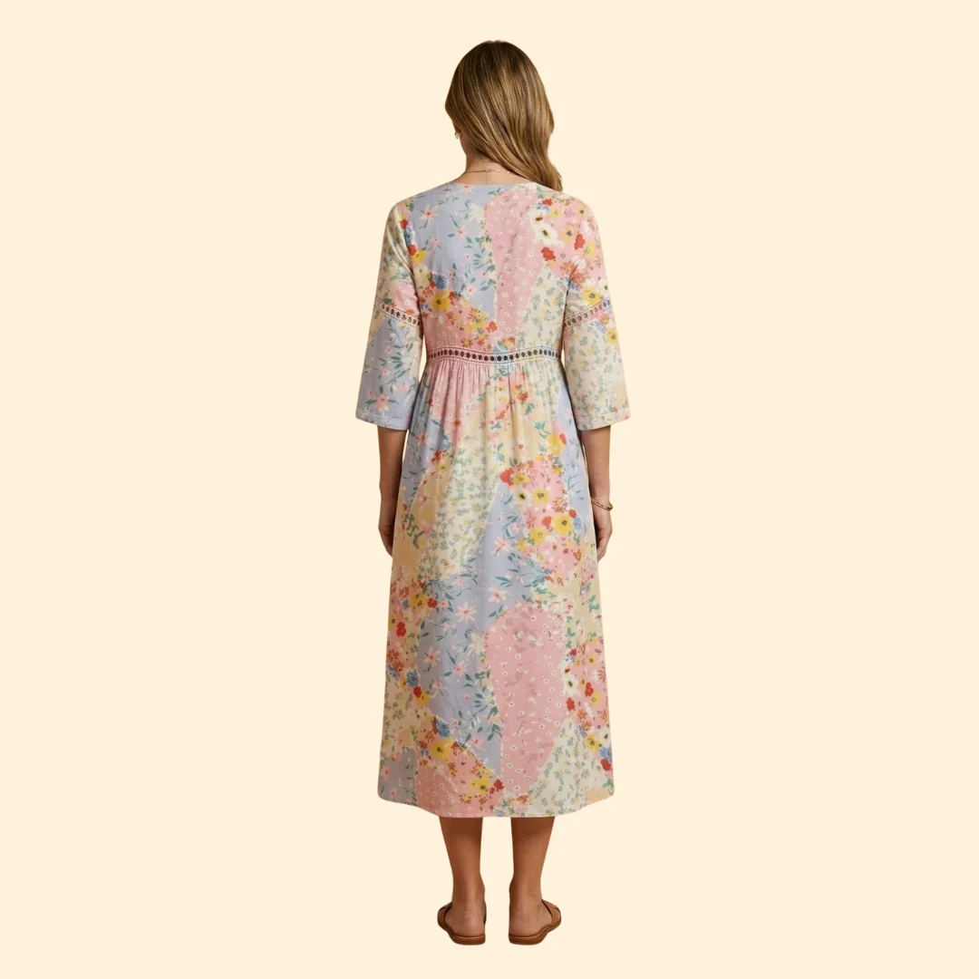 Women's Floral Dress with V-Neck - Image 5