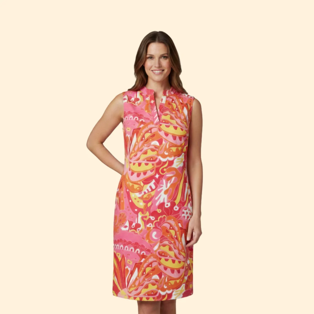 Women’s Floral Dress with V-Neck and Pockets - Image 2