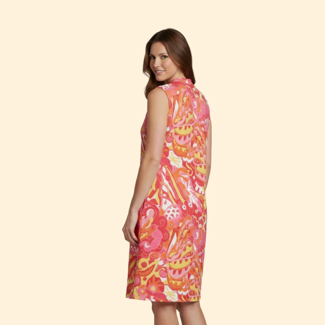 Women’s Floral Dress with V-Neck and Pockets - Image 3