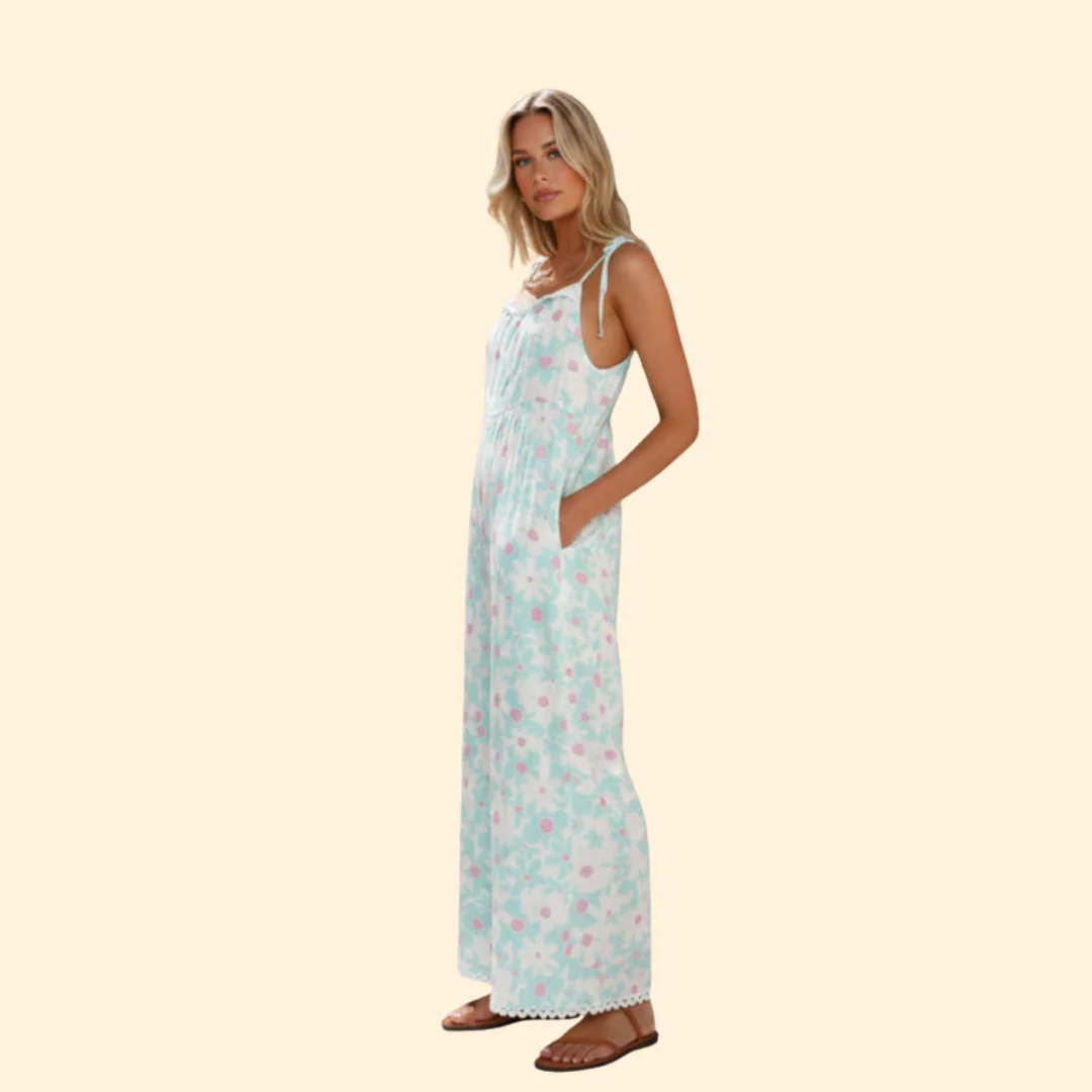 Women’s Floral Jumpsuit Wide-Leg Cut - Image 5