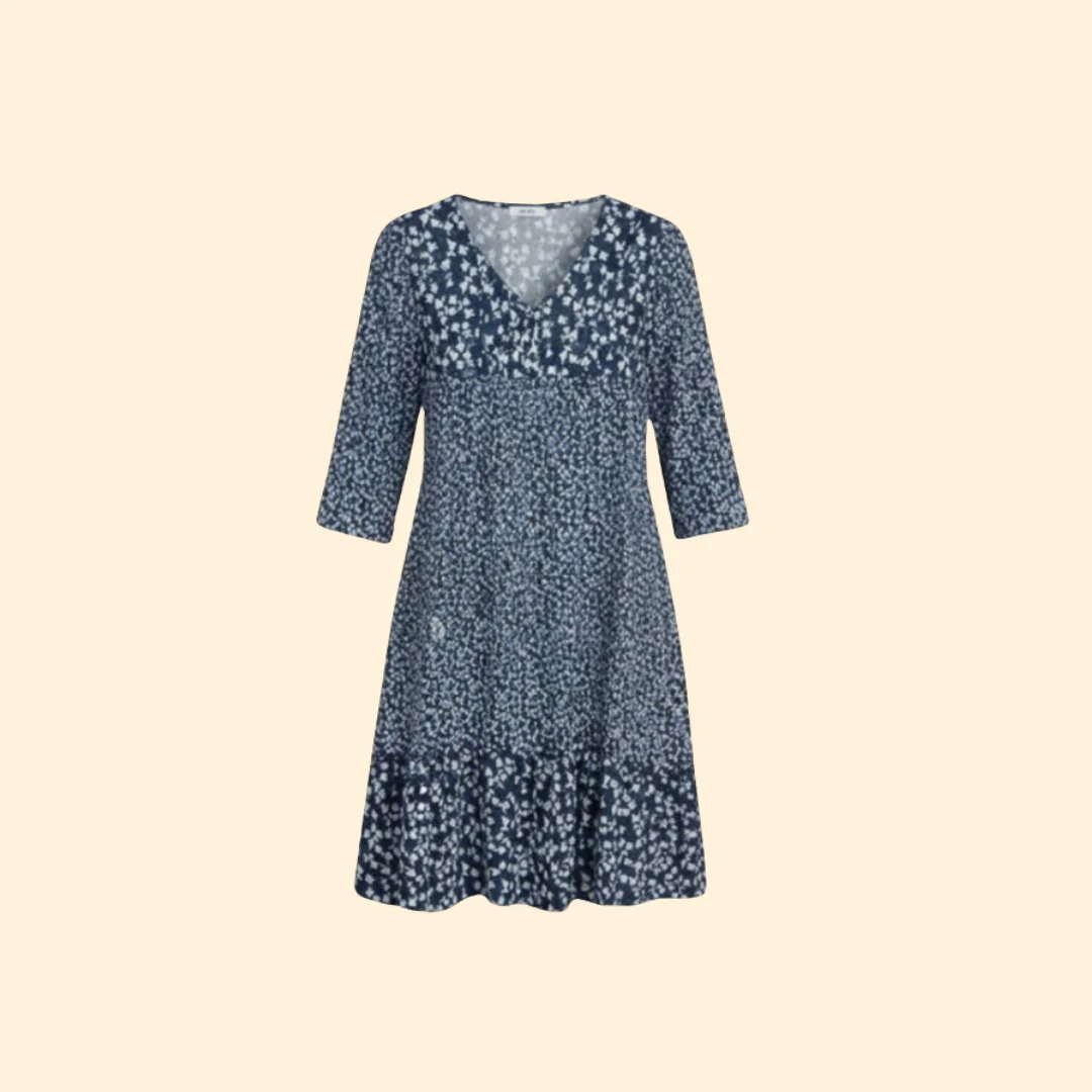 Women’s Floral Midi Dress with Smocked Waist