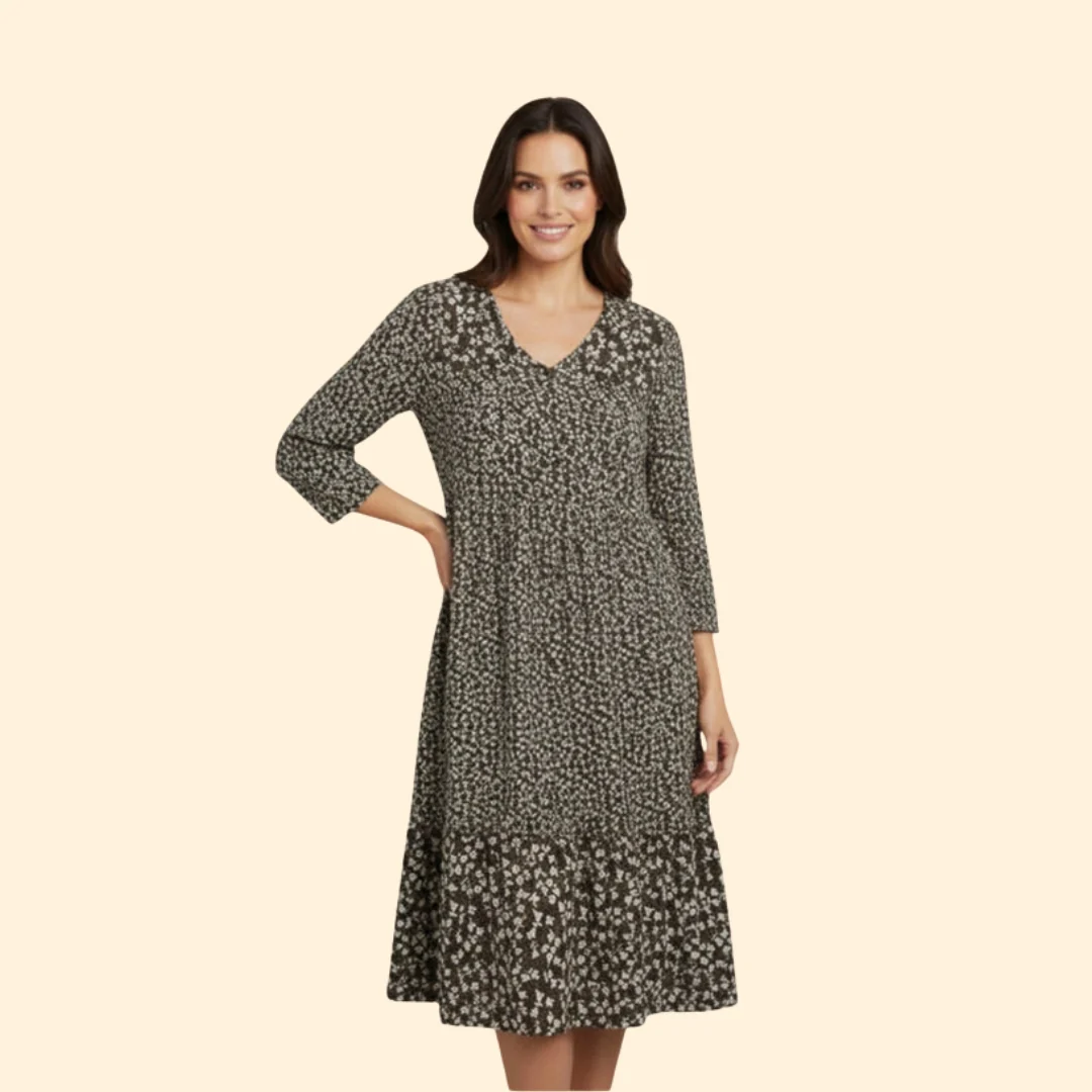 Women’s Floral Midi Dress with Smocked Waist - Image 7