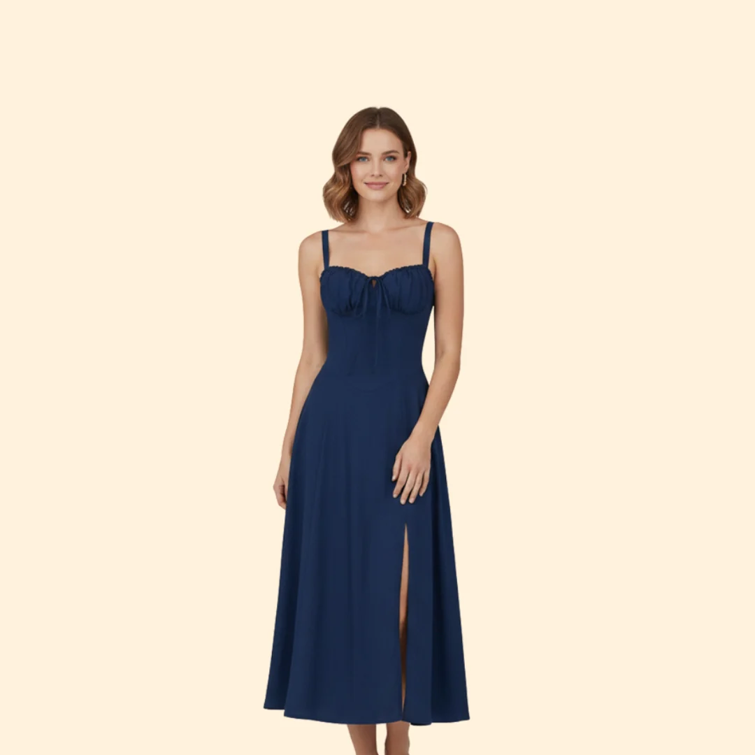 Women’s Floral Midi Dress with Sweetheart Neckline - Image 11