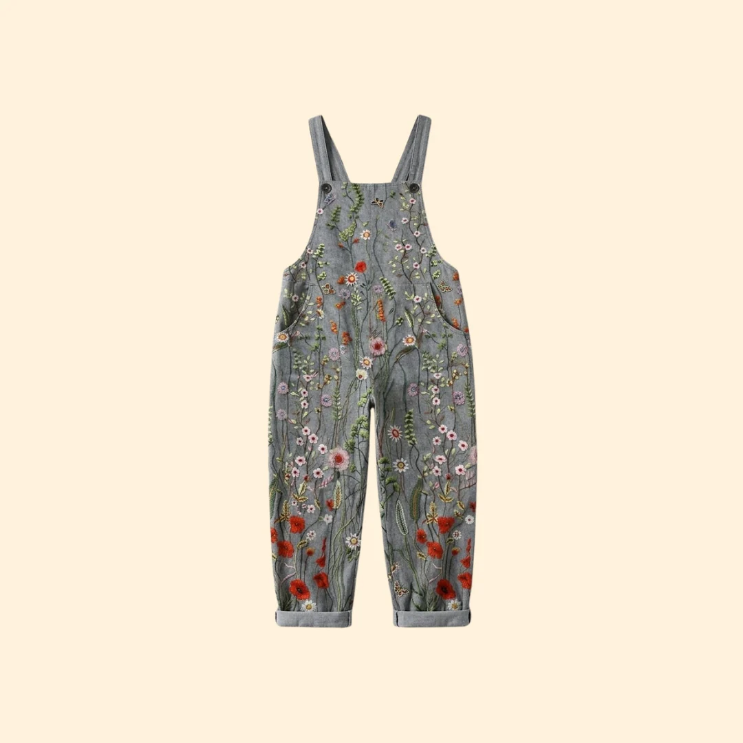 Women’s Floral Overalls with Adjustable Straps