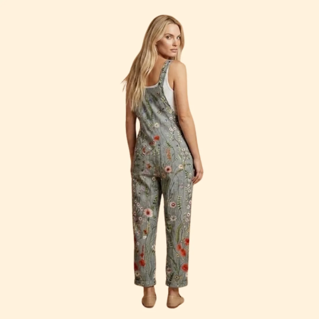 Women’s Floral Overalls with Adjustable Straps - Image 5