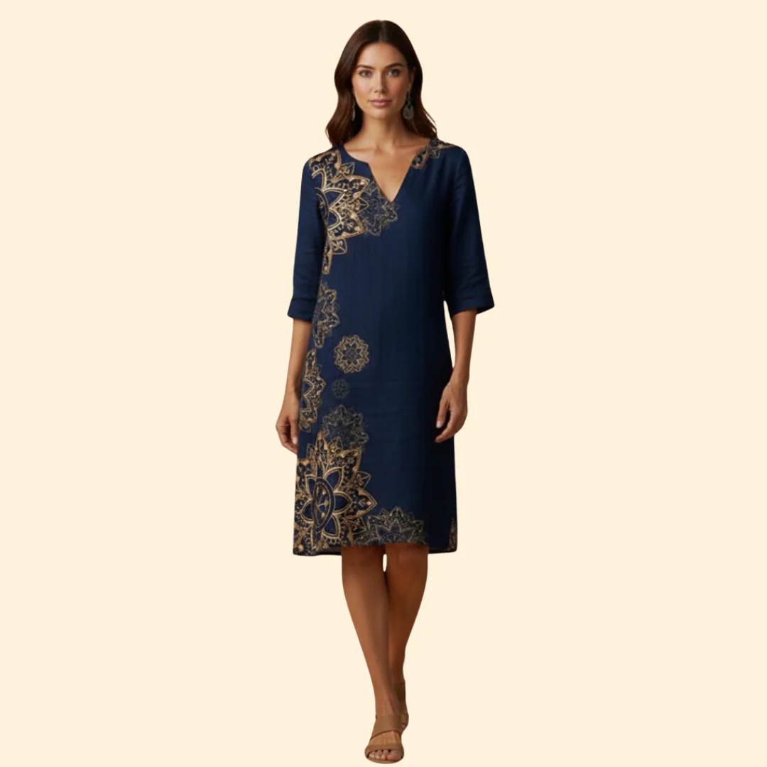 Women's Floral Print Dress with Bell Sleeves - Image 7