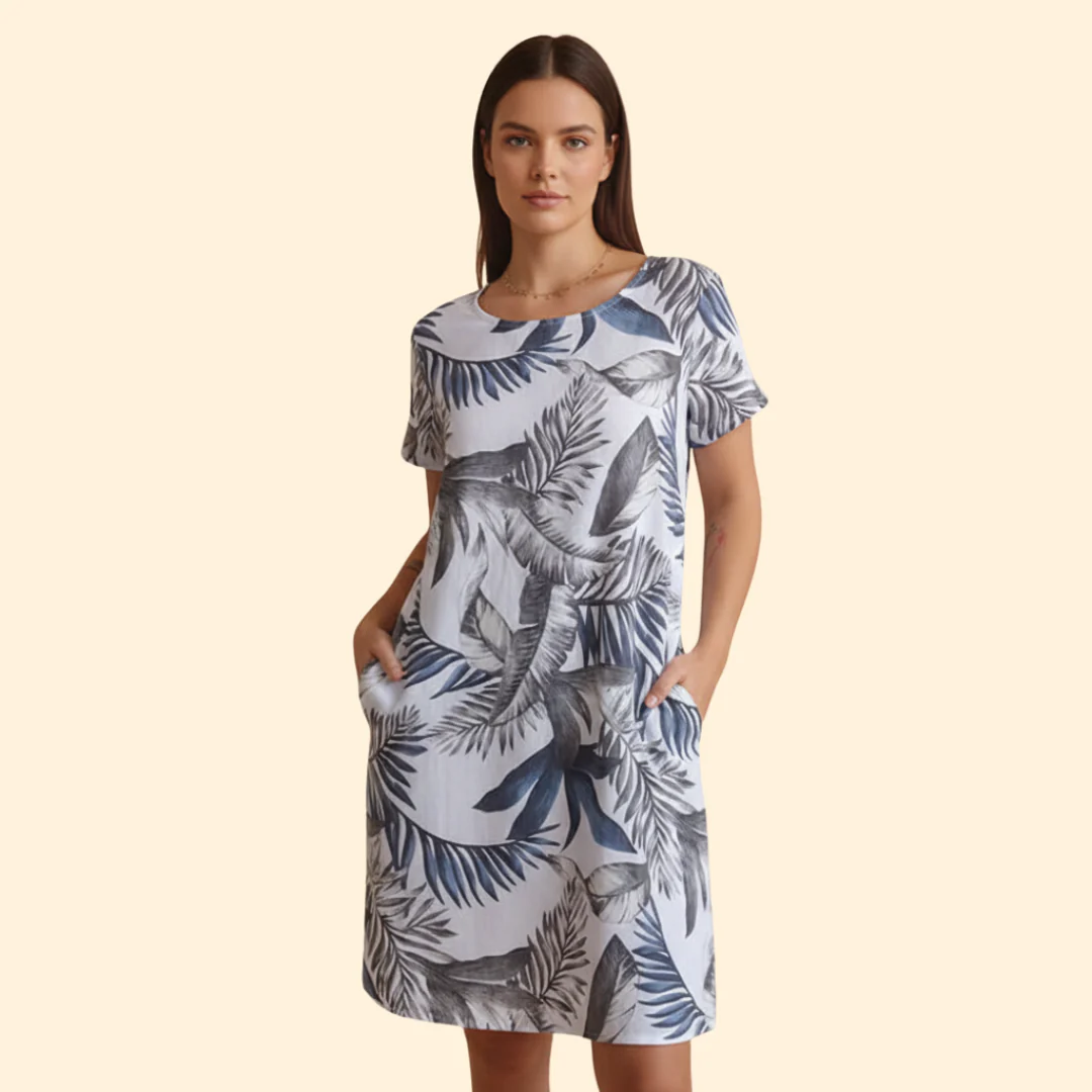 Women's Floral Print Dress with Pockets - Image 10