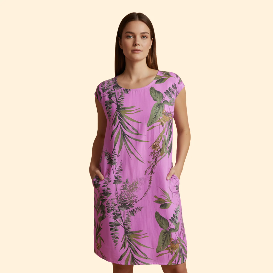 Women's Floral Print Dress with Pockets - Image 12