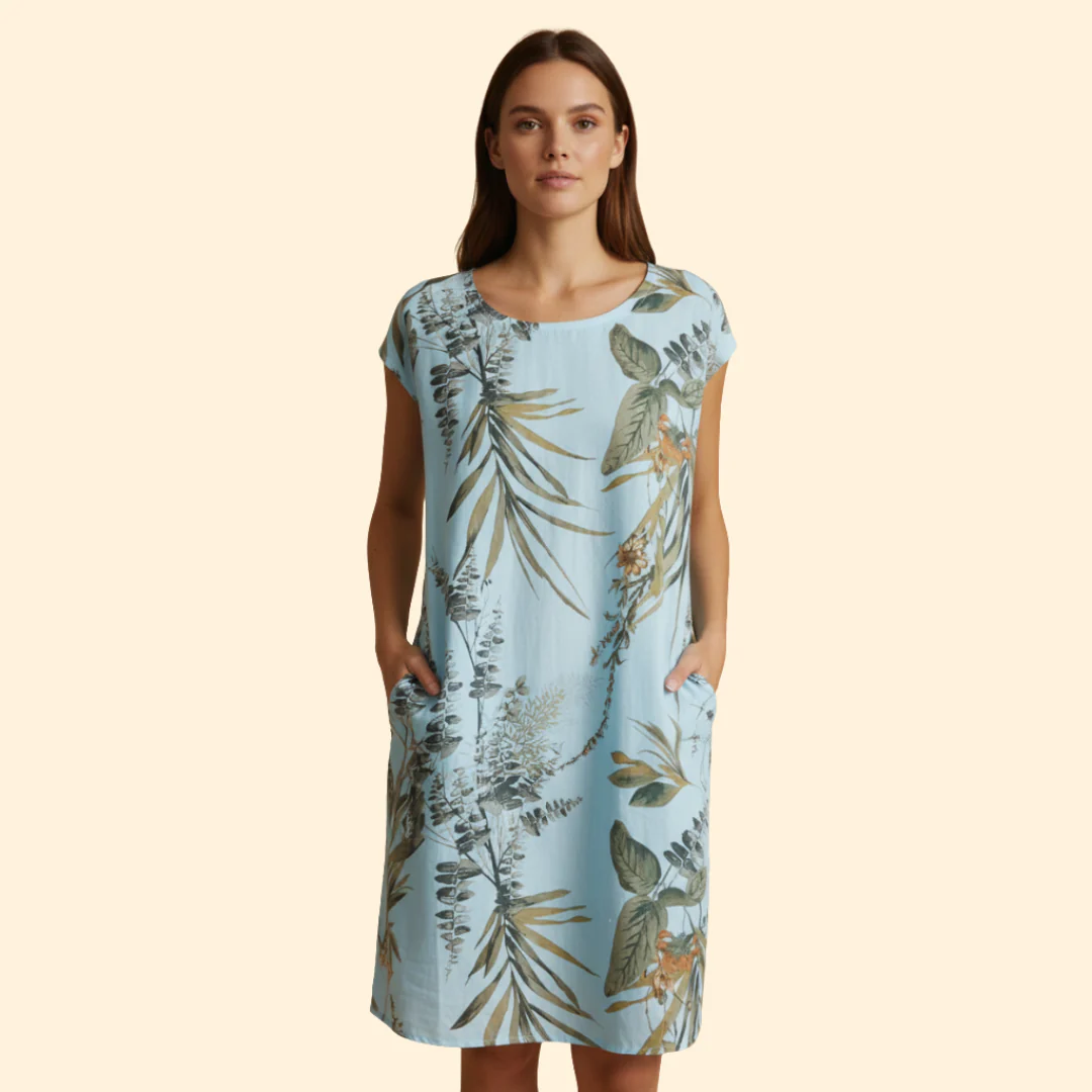 Women's Floral Print Dress with Pockets - Image 13