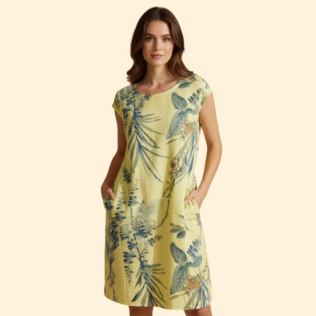 Women's Floral Print Dress with Pockets - Image 14
