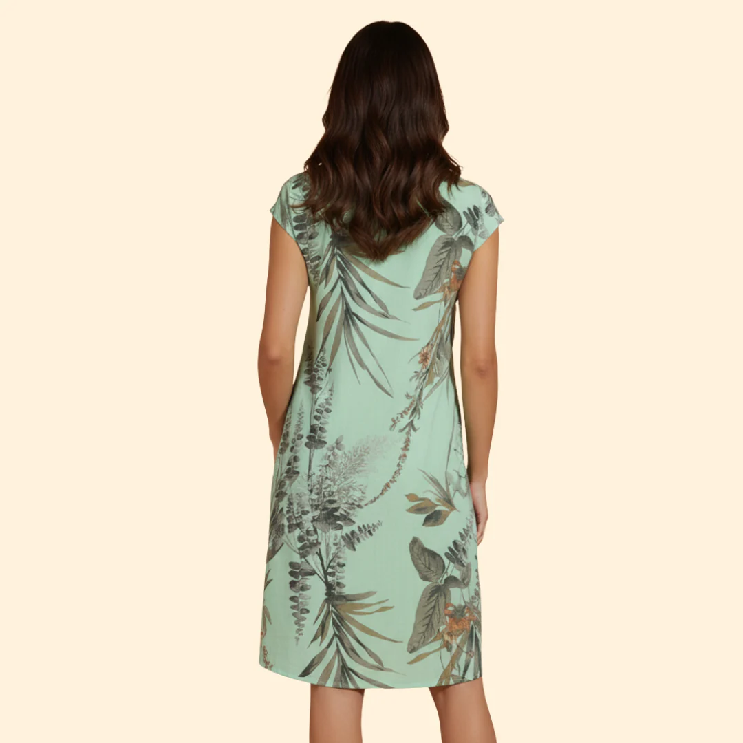 Women's Floral Print Dress with Pockets - Image 4