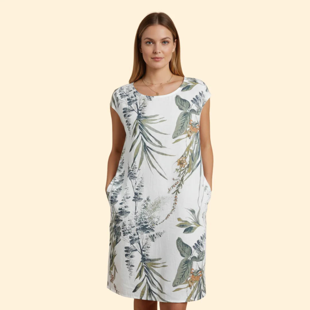 Women's Floral Print Dress with Pockets - Image 7