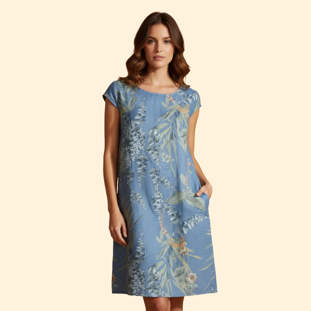 Women's Floral Print Dress with Pockets - Image 8