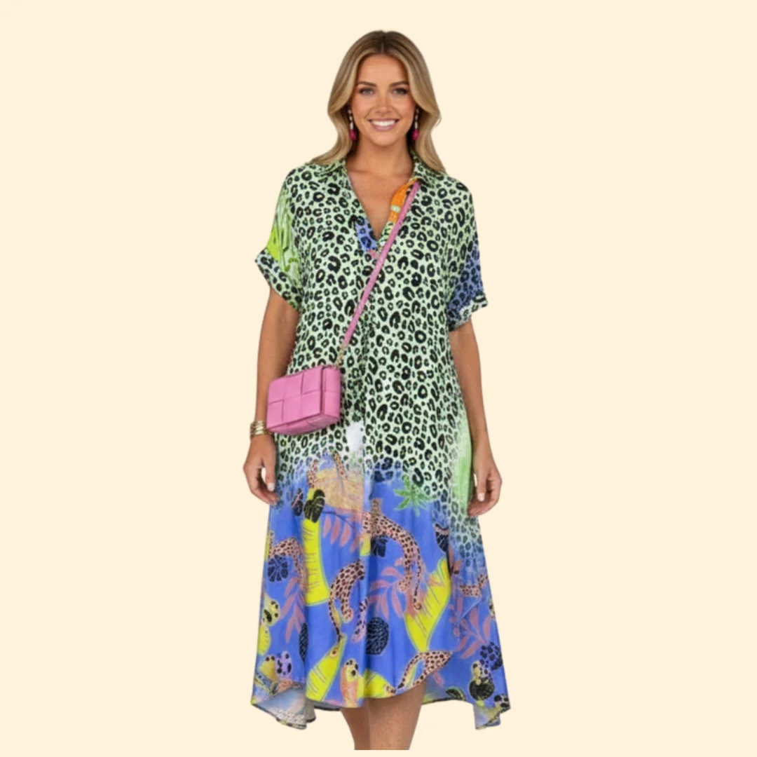 Women’s Floral Print Midi Dress V-Neck - Image 6